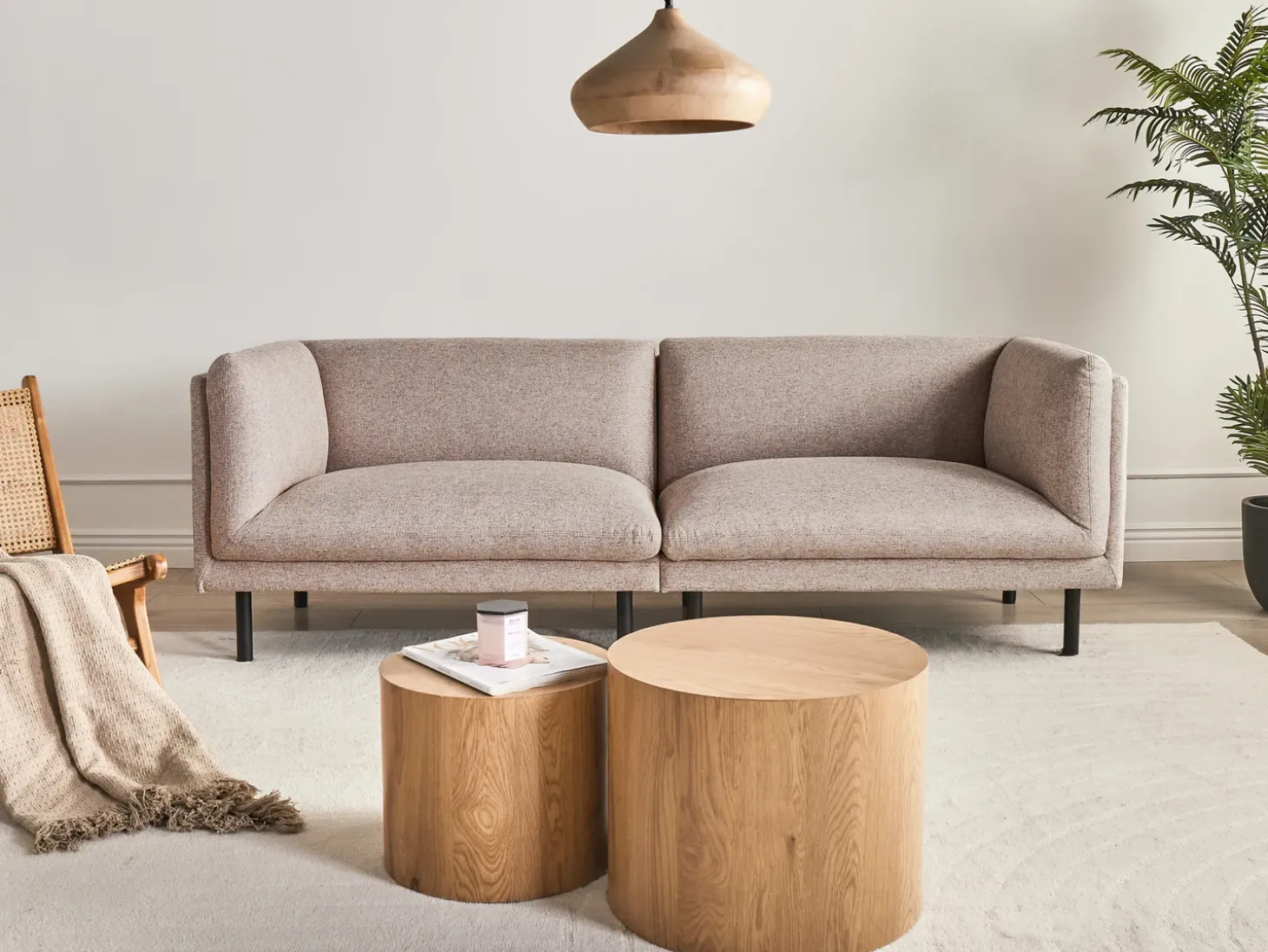 Hot Sofa dla 3 osób VORGOD Jasnobrązowy Sofy Tapicerowane|Kolekcje Sof