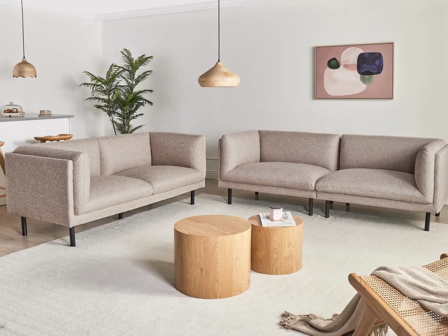 Hot Sofa dla 3 osób VORGOD Jasnobrązowy Sofy Tapicerowane|Kolekcje Sof