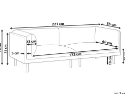 New Sofa dla 3 osób VORGOD Złamana biel Sofy Tapicerowane|Kolekcje Sof