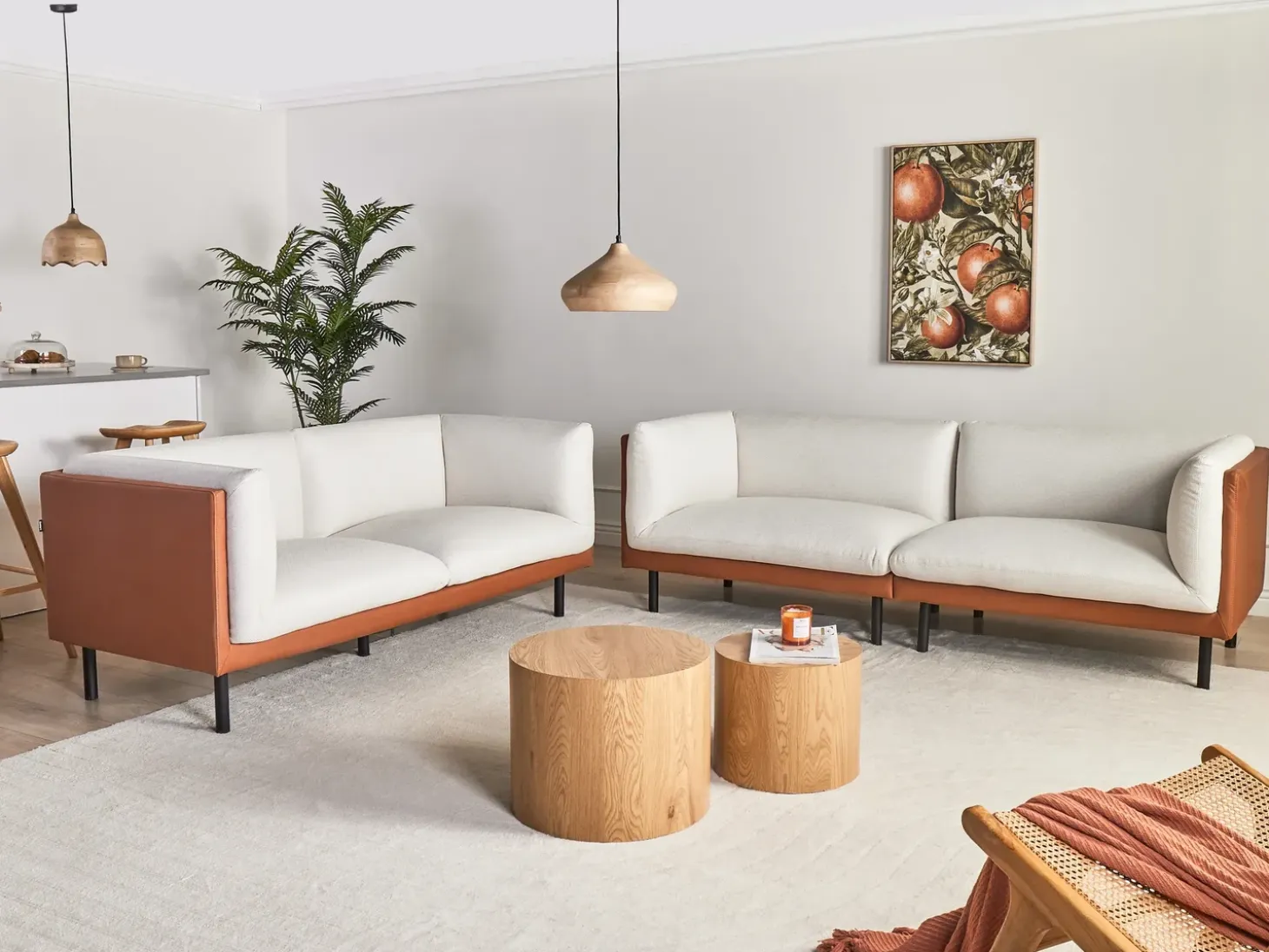 New Sofa dla 3 osób VORGOD Złamana biel Sofy Tapicerowane|Kolekcje Sof