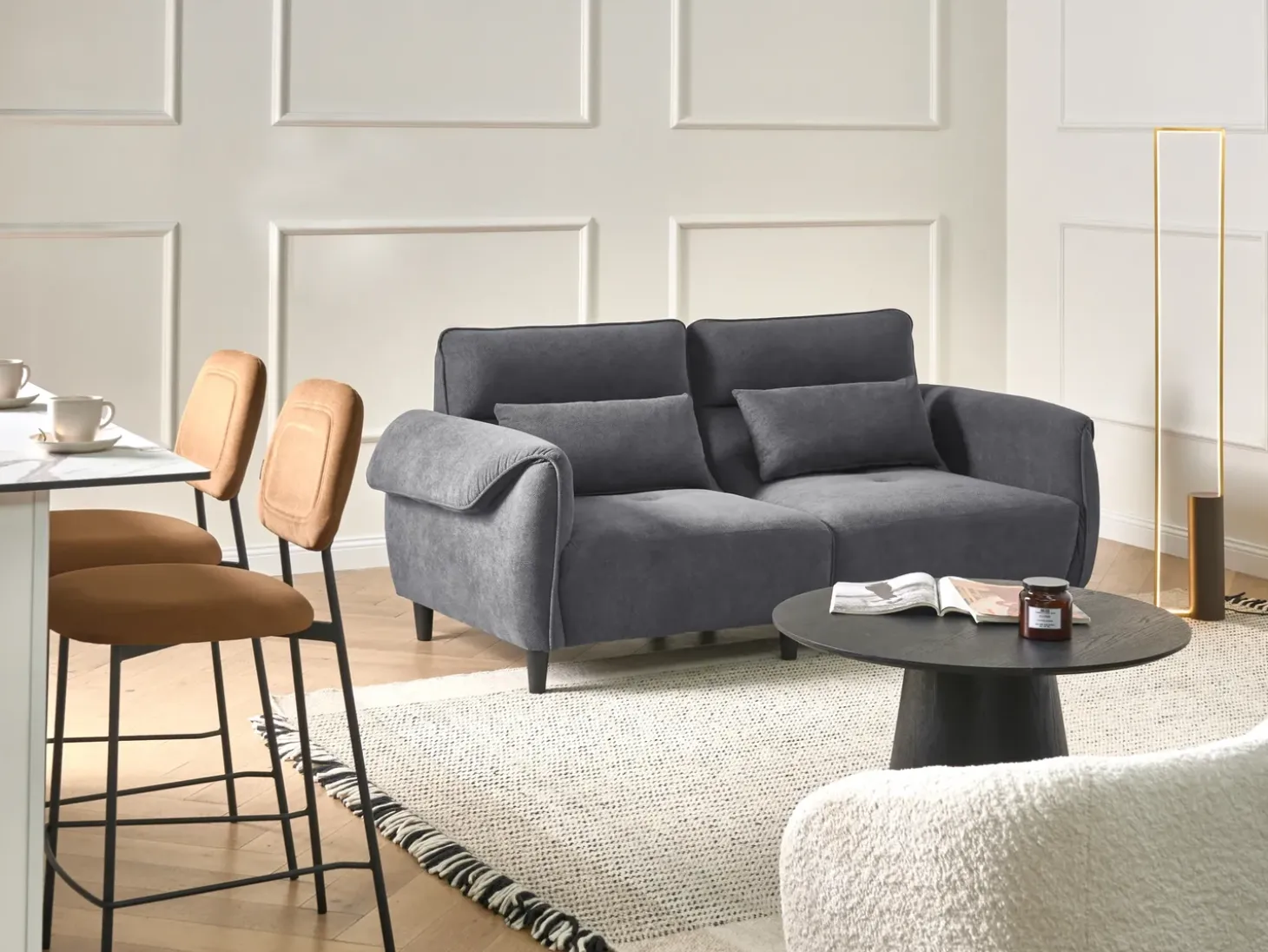 Hot Sofa dla 3 osób WETLAN Ciemnoszary Sofy Tapicerowane|Wszystkie Sofy