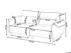 New Sofa dla 3 osób WETLAN Jasnobrązowy Sofy Tapicerowane|Wszystkie Sofy