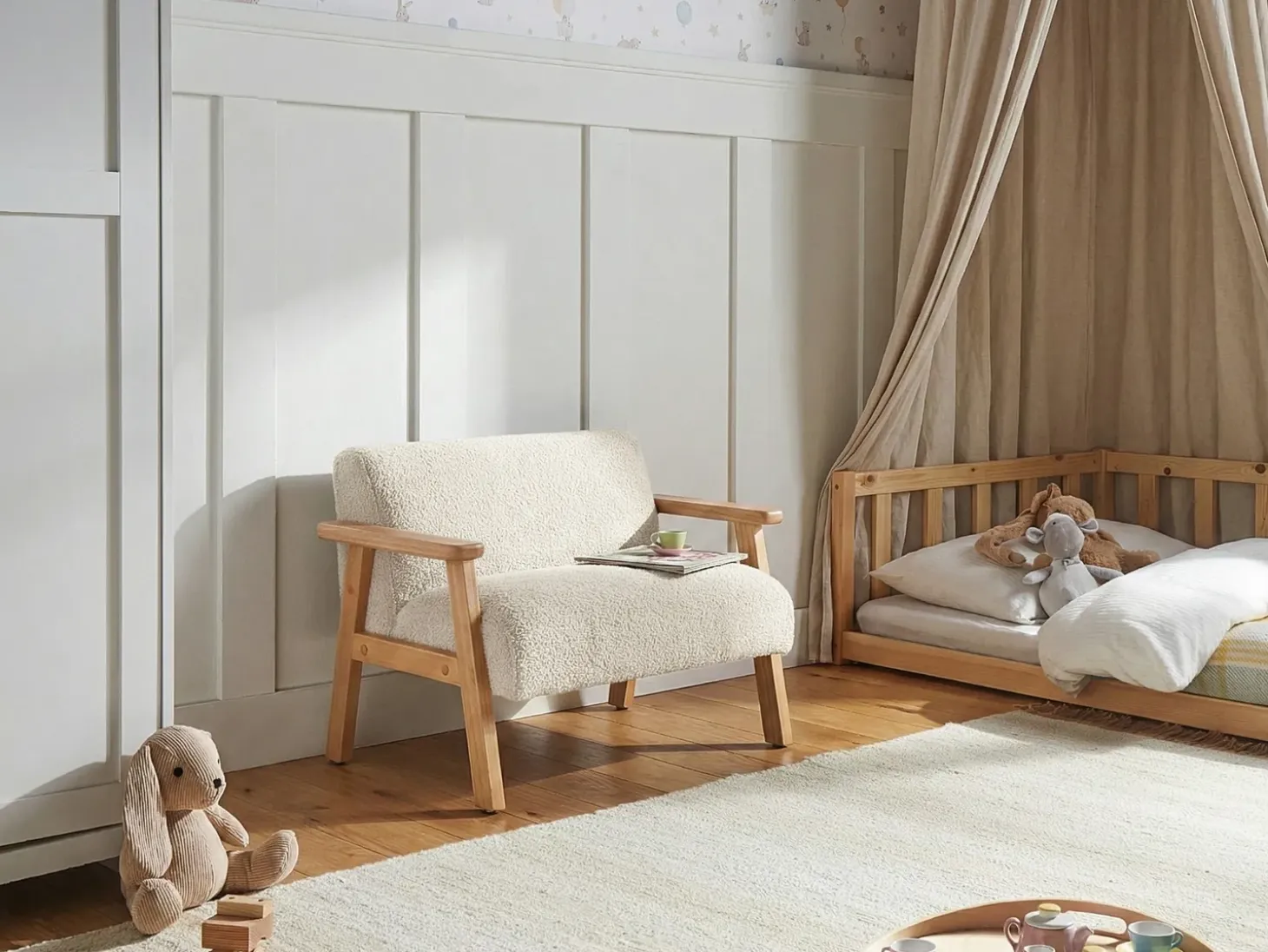 Hot Sofa dziecięca LALMO Boucle Beżowy Dzieci Sofy Dziecięce|Sofy Dziecięce