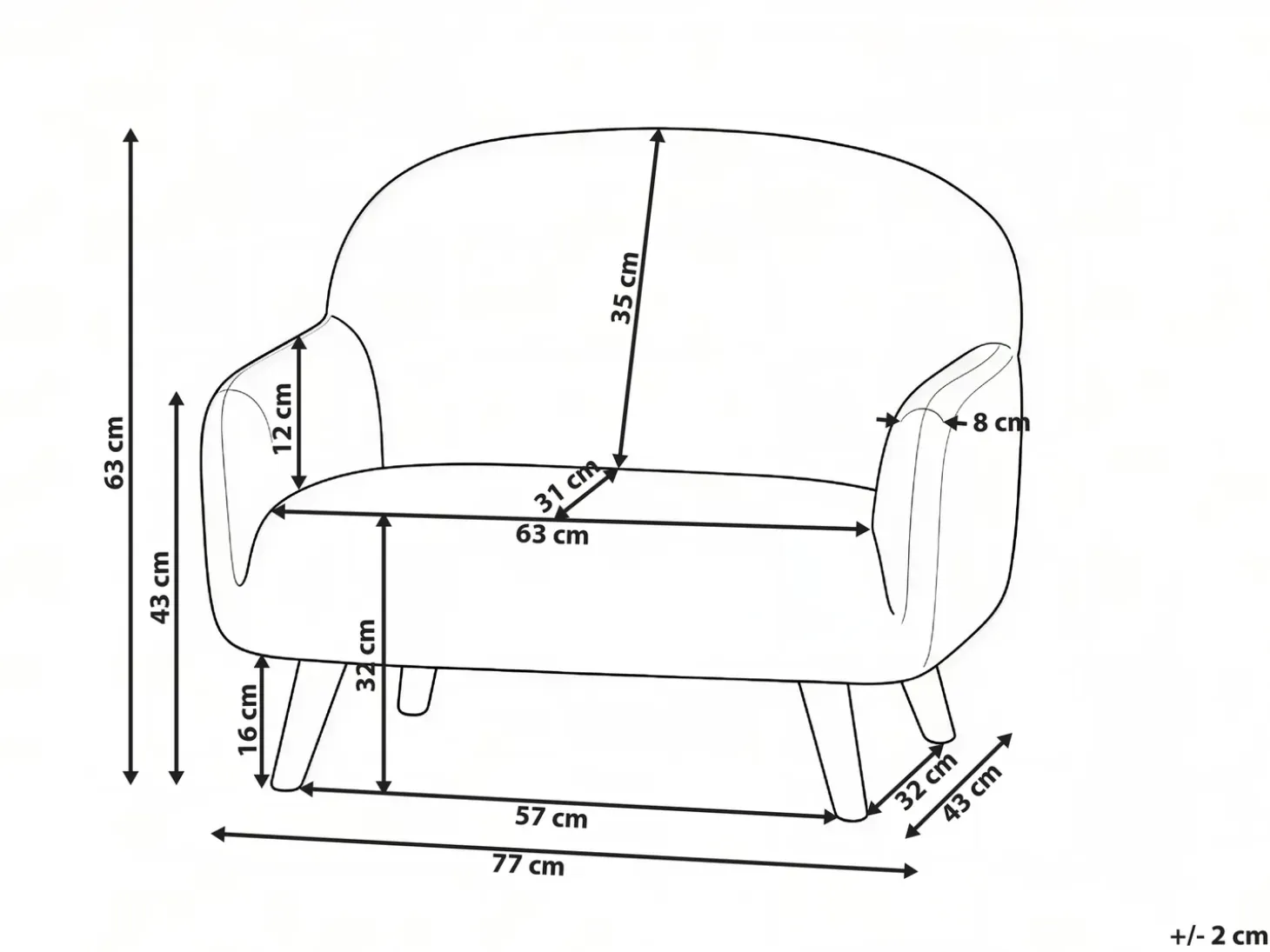 Discount Sofa dziecięca OTTAL Boucle Biały Dzieci Sofy Dziecięce|Sofy Dziecięce