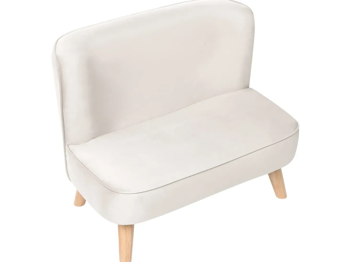 Clearance Sofa dziecięca RISBY Welur Beżowy Dzieci Sofy Dziecięce|Sofy Dziecięce