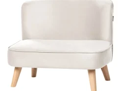 Clearance Sofa dziecięca RISBY Welur Beżowy Dzieci Sofy Dziecięce|Sofy Dziecięce
