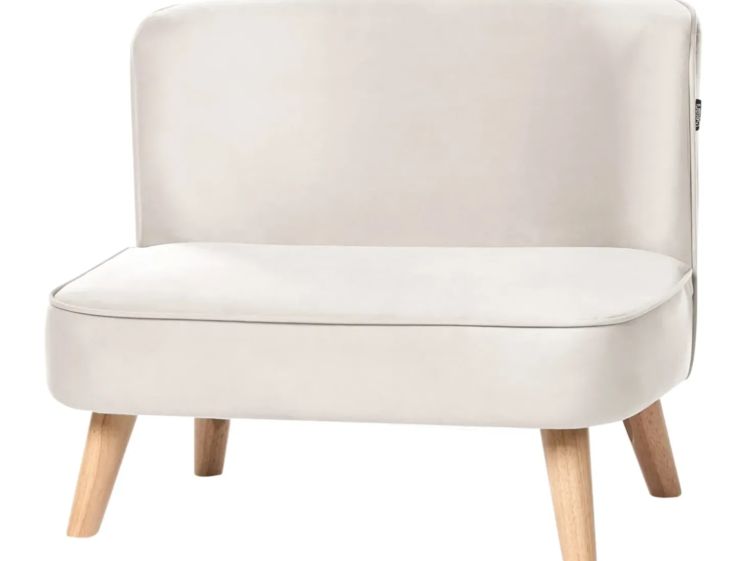 Clearance Sofa dziecięca RISBY Welur Beżowy Dzieci Sofy Dziecięce|Sofy Dziecięce