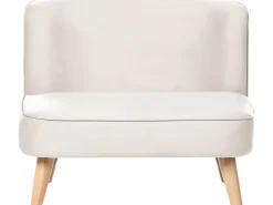 Clearance Sofa dziecięca RISBY Welur Beżowy Dzieci Sofy Dziecięce|Sofy Dziecięce