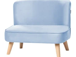 Outlet Sofa dziecięca RISBY Welur Błękitny Dzieci Sofy Dziecięce|Sofy Dziecięce