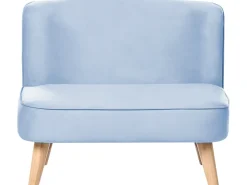 Outlet Sofa dziecięca RISBY Welur Błękitny Dzieci Sofy Dziecięce|Sofy Dziecięce