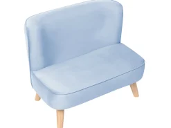 Outlet Sofa dziecięca RISBY Welur Błękitny Dzieci Sofy Dziecięce|Sofy Dziecięce