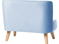 Outlet Sofa dziecięca RISBY Welur Błękitny Dzieci Sofy Dziecięce|Sofy Dziecięce