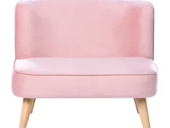 Sale Sofa dziecięca RISBY Welur Różowy Dzieci Sofy Dziecięce|Sofy Dziecięce