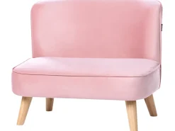 Sale Sofa dziecięca RISBY Welur Różowy Dzieci Sofy Dziecięce|Sofy Dziecięce