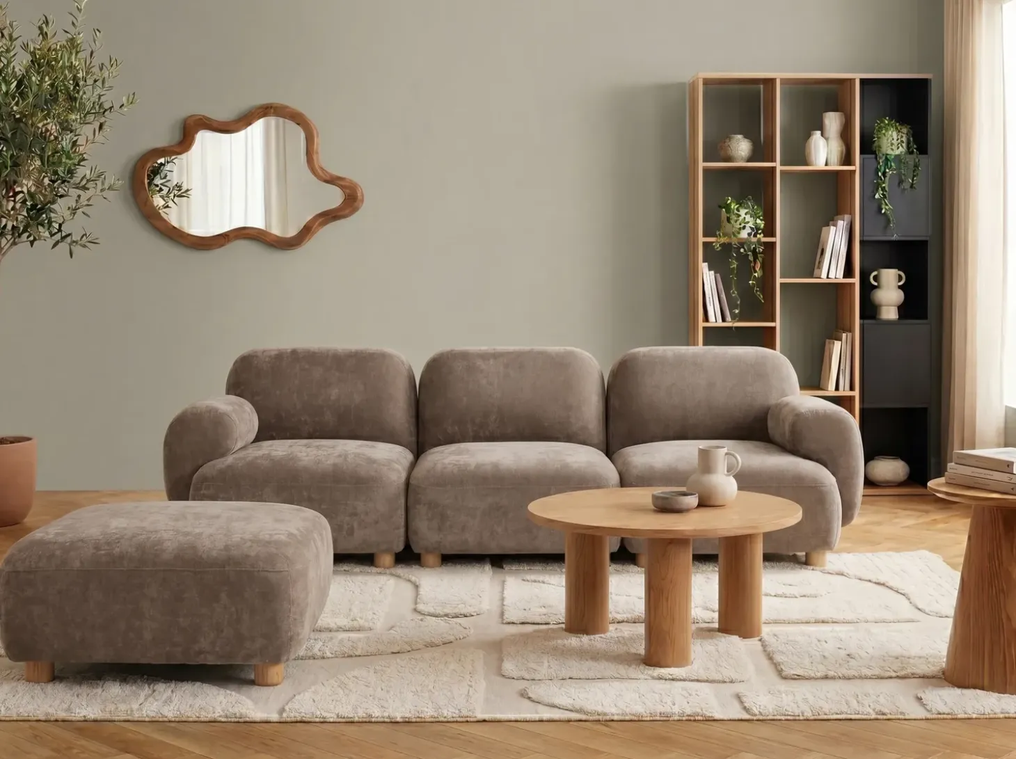 Discount Sofa modułowa dla 3 osób AMLI Beżowy z otomaną Wszystkie Sofy|Kolekcje Sof