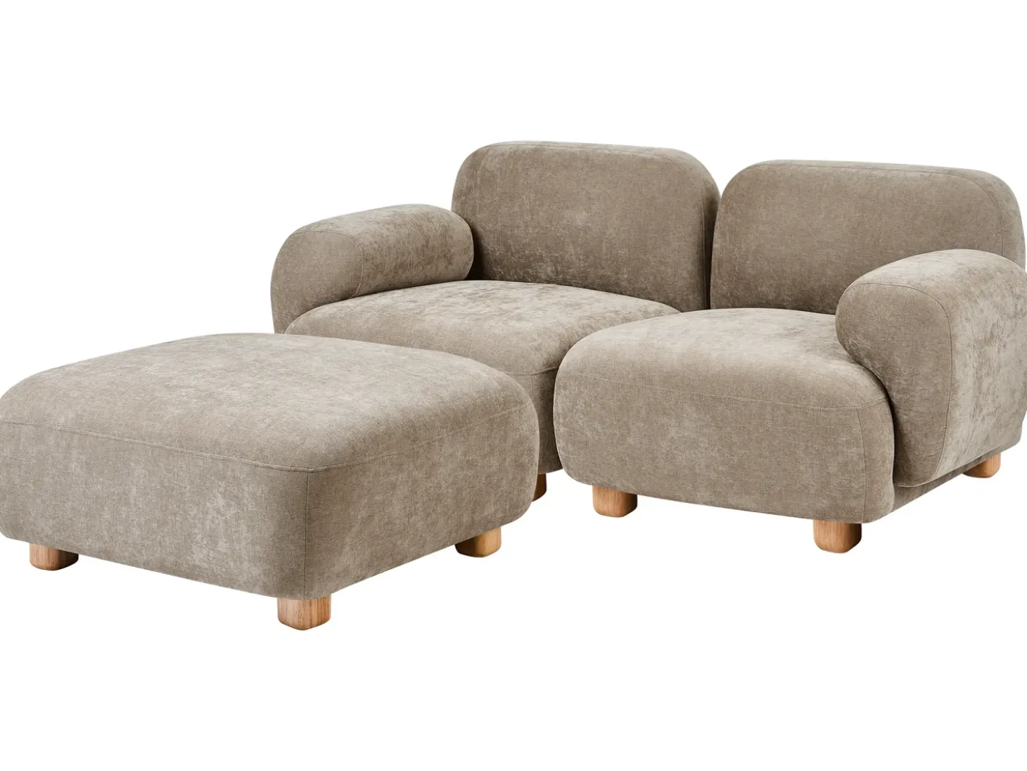 Best Sofa modułowa dla 2 osób AMLI Beżowy z otomaną Wszystkie Sofy|Sofy Dwuosobowe