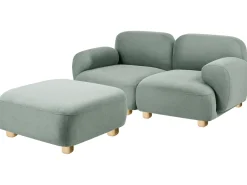 Sofa modułowa dla 2 osób AMLI Jasnozielony z otomaną Wszystkie Sofy|Sofy Dwuosobowe