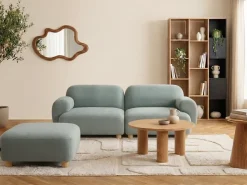 Sofa modułowa dla 2 osób AMLI Jasnozielony z otomaną Wszystkie Sofy|Sofy Dwuosobowe