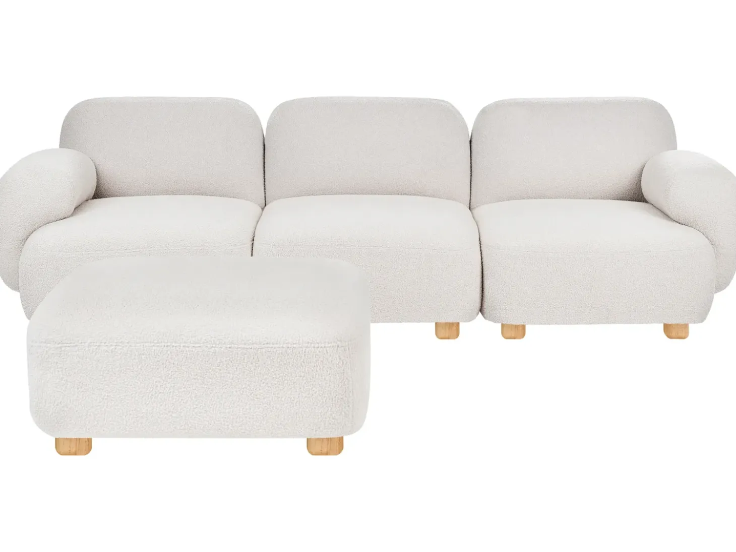 Clearance Sofa modułowa dla 3 osób AMLI Złamana biel Boucle z otomaną Wszystkie Sofy|Kolekcje Sof