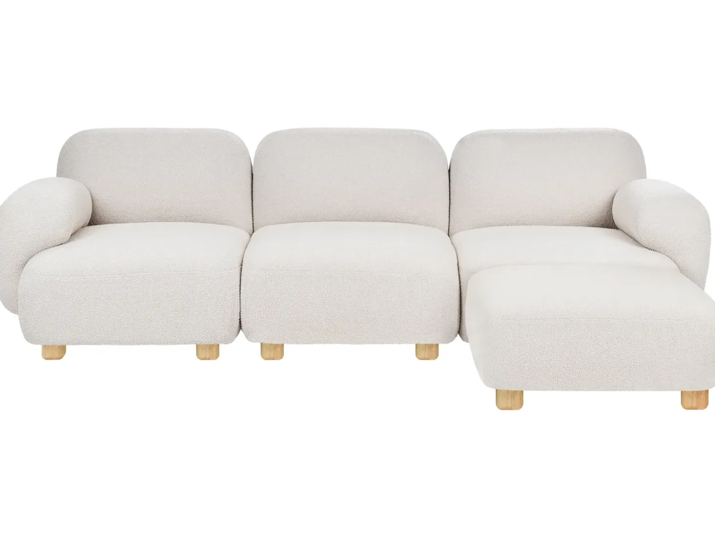 Clearance Sofa modułowa dla 3 osób AMLI Złamana biel Boucle z otomaną Wszystkie Sofy|Kolekcje Sof