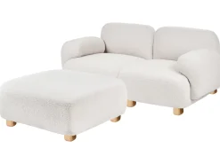 Sale Sofa modułowa dla 2 osób AMLI Złamana biel Boucle z otomaną Wszystkie Sofy|Sofy Dwuosobowe