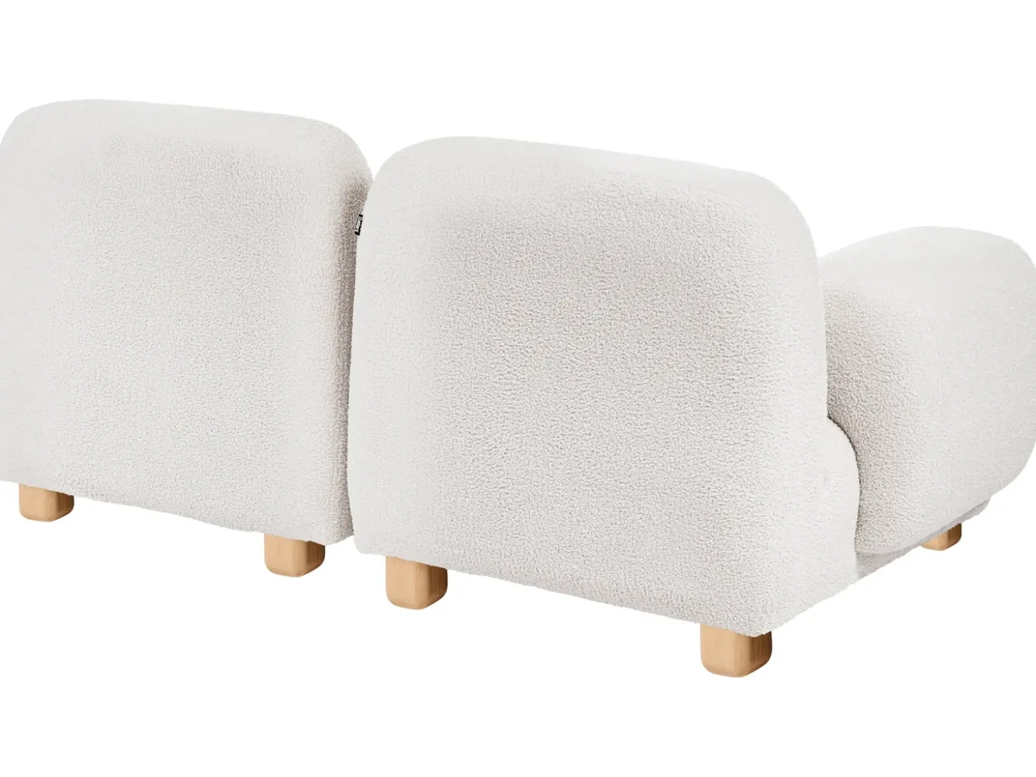 Sale Sofa modułowa dla 2 osób AMLI Złamana biel Boucle z otomaną Wszystkie Sofy|Sofy Dwuosobowe