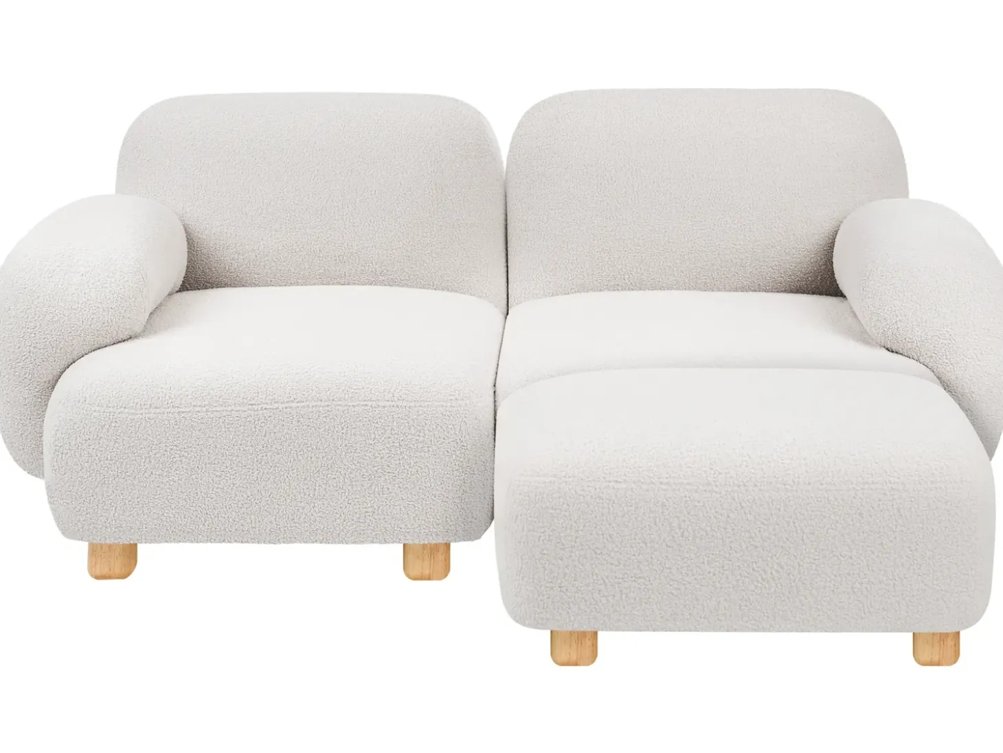 Sale Sofa modułowa dla 2 osób AMLI Złamana biel Boucle z otomaną Wszystkie Sofy|Sofy Dwuosobowe