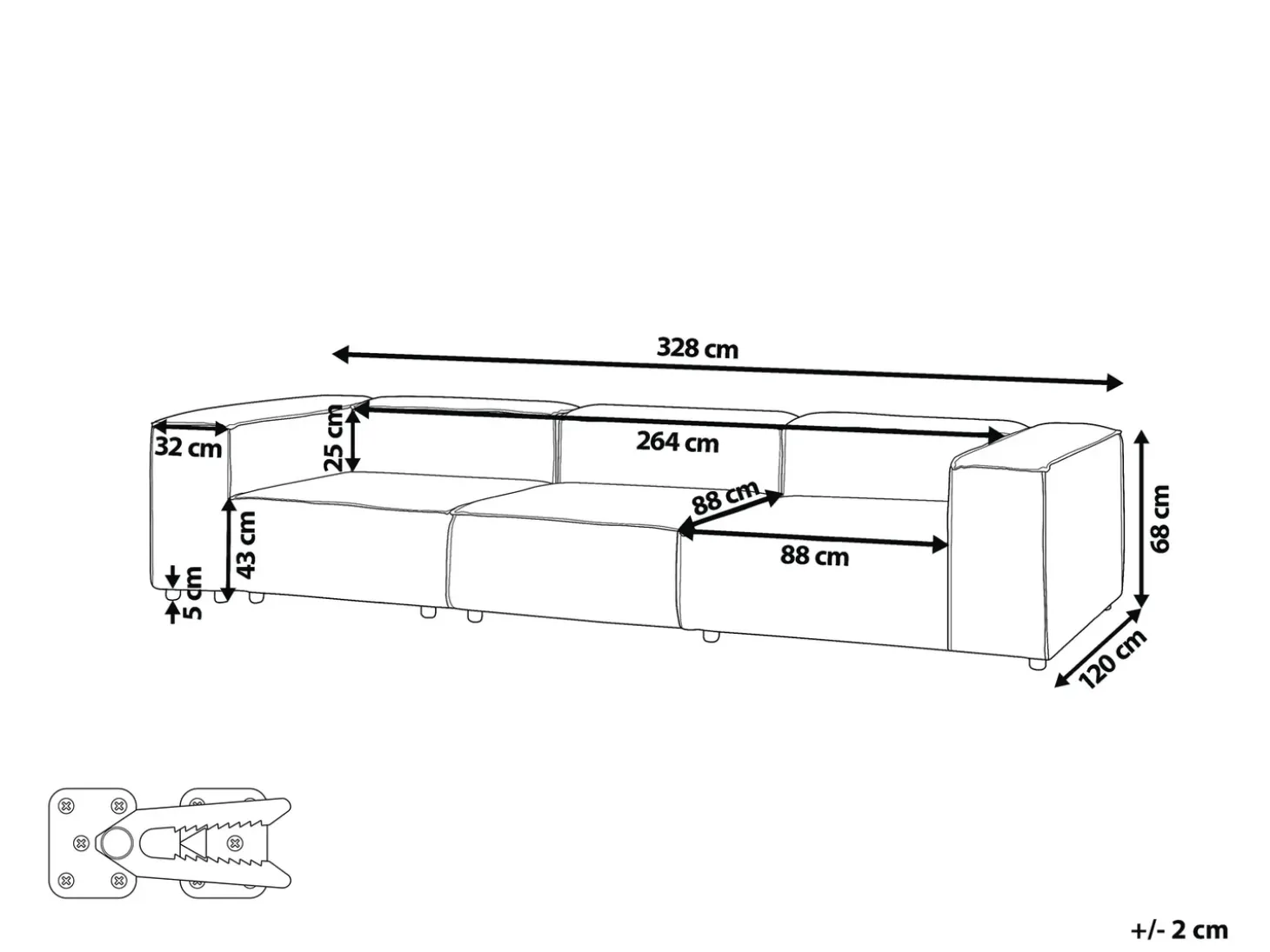 Outlet Sofa modułowa dla 3 osób ARDAL Złamana biel Boucle Wszystkie Sofy|Kolekcje Sof