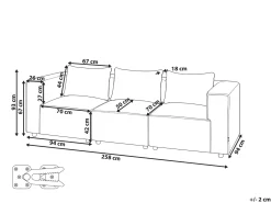 Online Sofa modułowa dla 3 osób AXEBO Złamana biel Boucle Wszystkie Sofy|Kolekcje Sof
