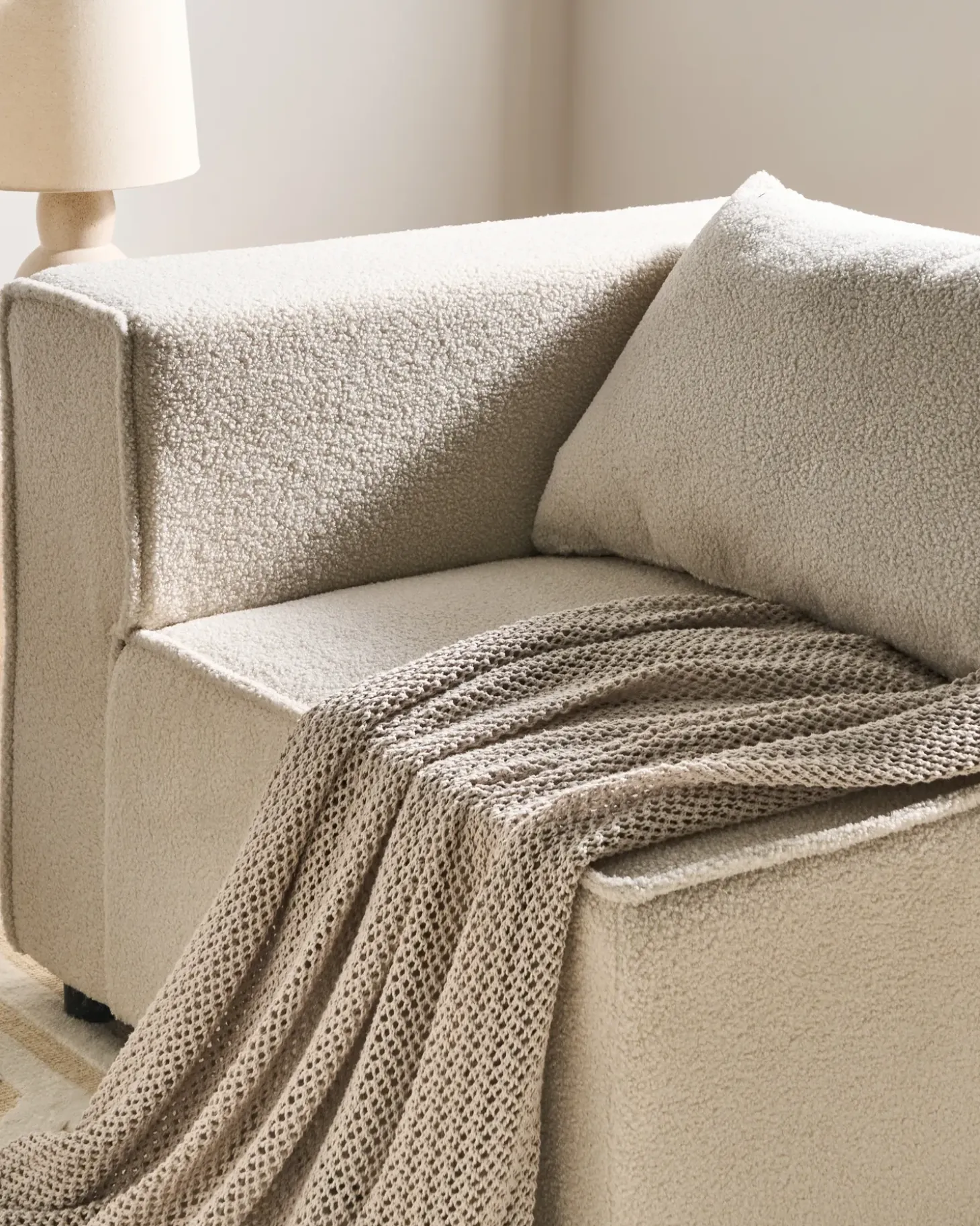Online Sofa modułowa dla 3 osób AXEBO Złamana biel Boucle Wszystkie Sofy|Kolekcje Sof