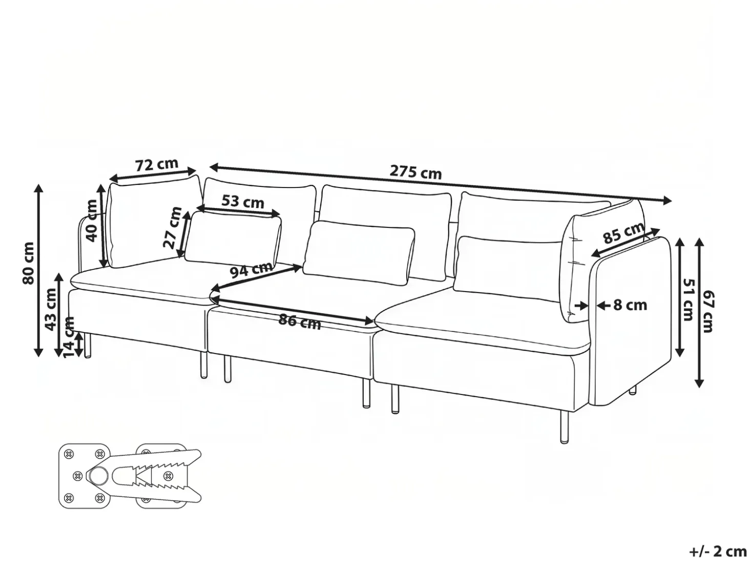 Discount Sofa modułowa dla 3 osób EGERIS Wszystkie Sofy|Sofy Dwuosobowe