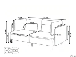 Hot Sofa modułowa dla 2 osób EGERIS Ciemno Sztruks Wszystkie Sofy|Sofy Dwuosobowe