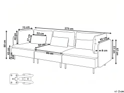 Online Sofa modułowa dla 3 osób EGERIS Ciemno Sztruks Wszystkie Sofy|Sofy Dwuosobowe