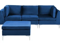 Online Sofa modułowa dla 3 osób EVJA Granatowy Welur z otomaną Wszystkie Sofy|Kolekcje Sof