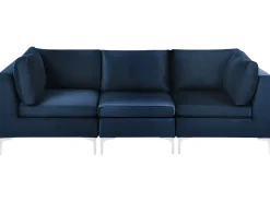 Best Sofa modułowa dla 3 osób EVJA Granatowy Welur Wszystkie Sofy|Kolekcje Sof