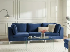 Best Sofa modułowa dla 3 osób EVJA Granatowy Welur Wszystkie Sofy|Kolekcje Sof