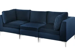 Best Sofa modułowa dla 3 osób EVJA Granatowy Welur Wszystkie Sofy|Kolekcje Sof