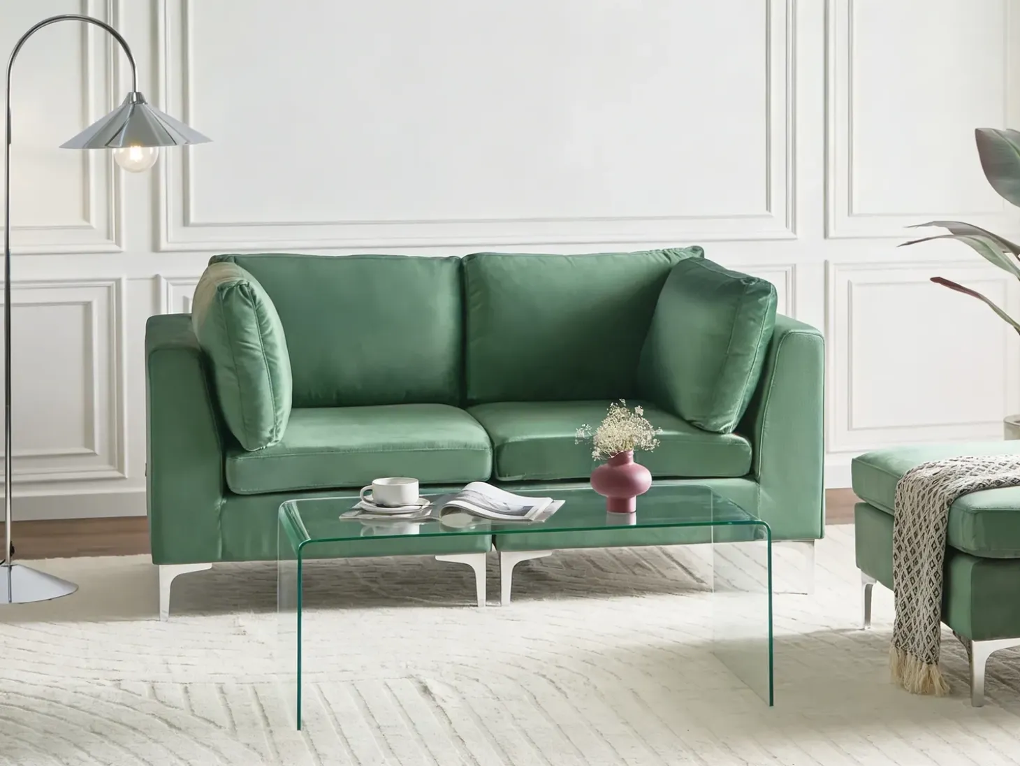Clearance Sofa modułowa dla 2 osób EVJA Welur Wszystkie Sofy|Sofy Dwuosobowe