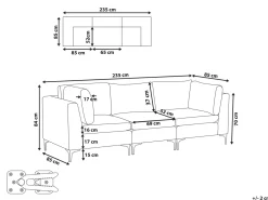 Online Sofa modułowa dla 3 osób EVJA Welur Wszystkie Sofy|Kolekcje Sof