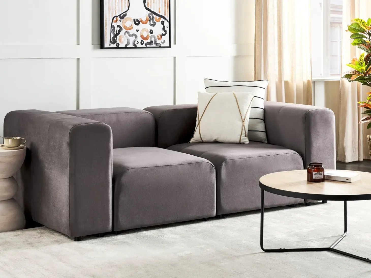 New Sofa modułowa dla 2 osób FALSTERBO Ciemno Welur Wszystkie Sofy|Sofy Dwuosobowe