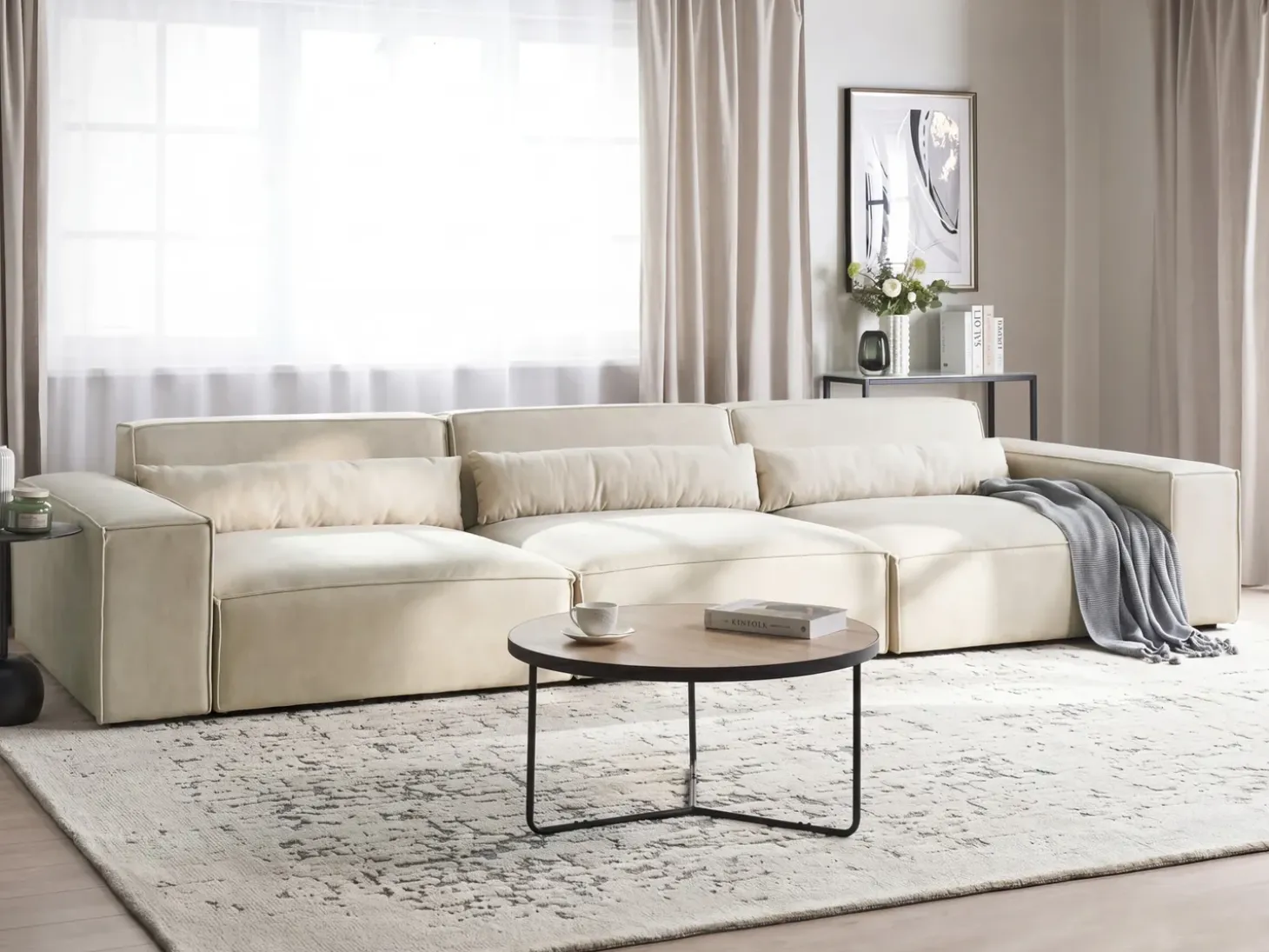 Sale Sofa modułowa dla 3 osób HELLNAR Jasno Welur Wszystkie Sofy|Kolekcje Sof