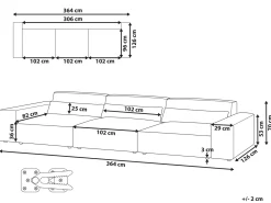 Clearance Sofa modułowa dla 3 osób HELLNAR Jasno Wszystkie Sofy|Kolekcje Sof