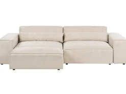 Sofa modułowa dla 3 osób HELLNAR Jasnobeżowy Welur z otomaną