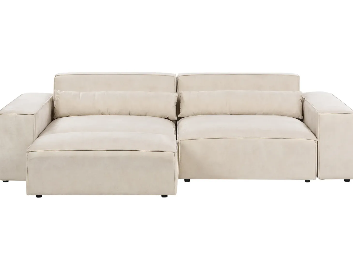 Sofa modułowa dla 3 osób HELLNAR Jasnobeżowy Welur z otomaną