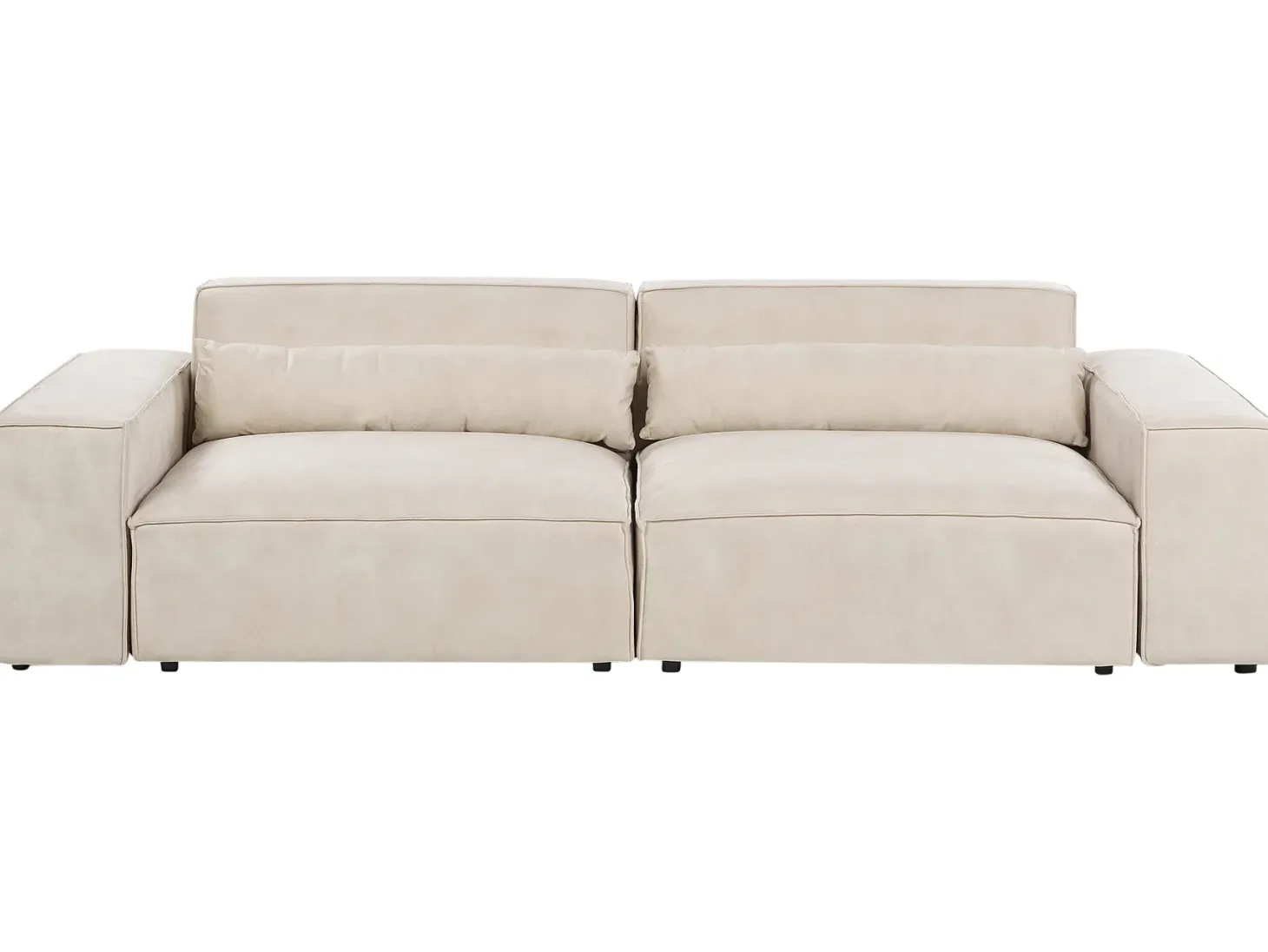 Sofa modułowa dla 3 osób HELLNAR Jasnobeżowy Welur z otomaną