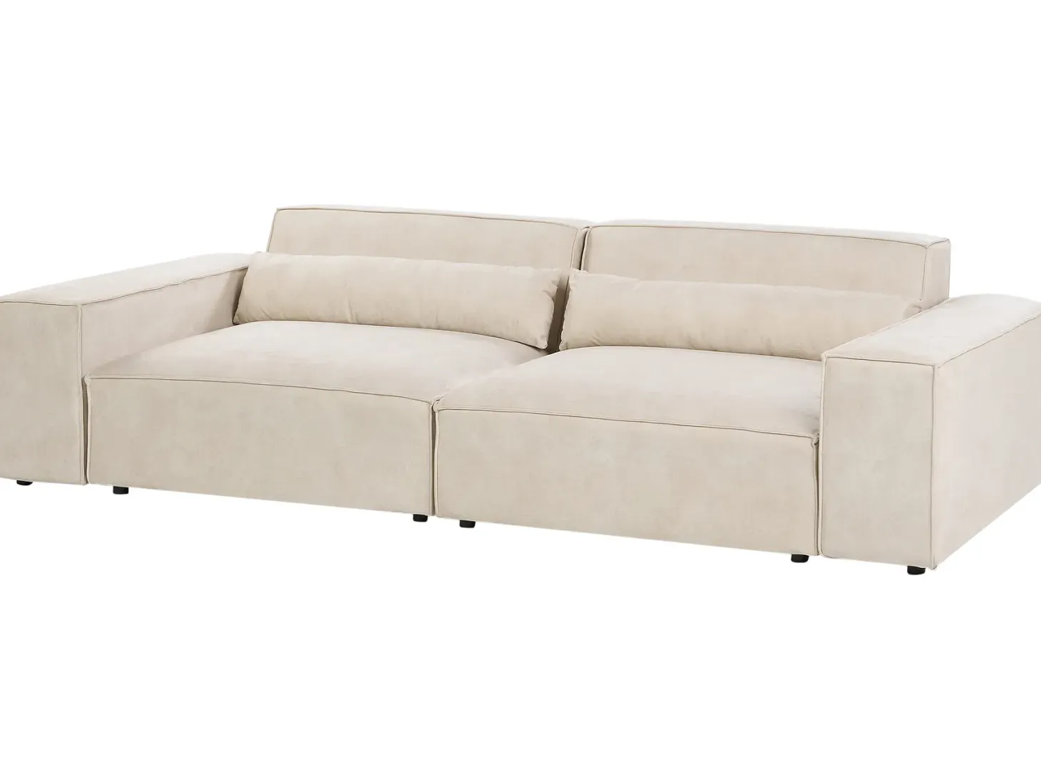 Sofa modułowa dla 3 osób HELLNAR Jasnobeżowy Welur z otomaną
