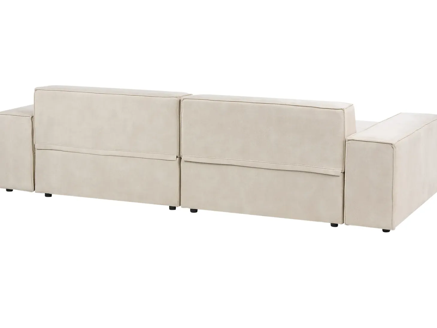 Sofa modułowa dla 3 osób HELLNAR Jasnobeżowy Welur z otomaną