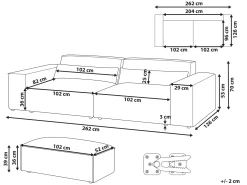 Sofa modułowa dla 3 osób HELLNAR Jasnobrązowy z otomaną