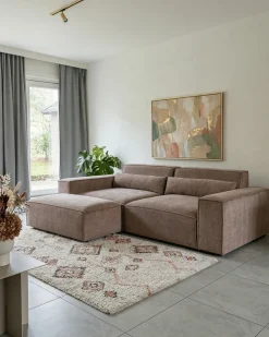 Sofa modułowa dla 3 osób HELLNAR Jasnobrązowy z otomaną