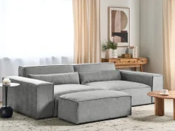 Sofa modułowa dla 3 osób HELLNAR Szary z otomaną